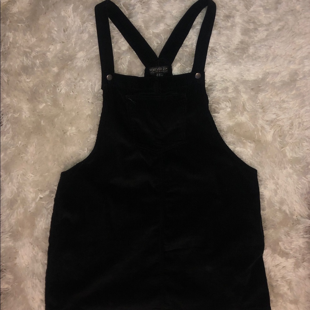 Black Overall Corduroy Dress